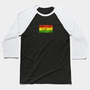 Vintage Aged and Scratched Bolivian Flag Baseball T-Shirt